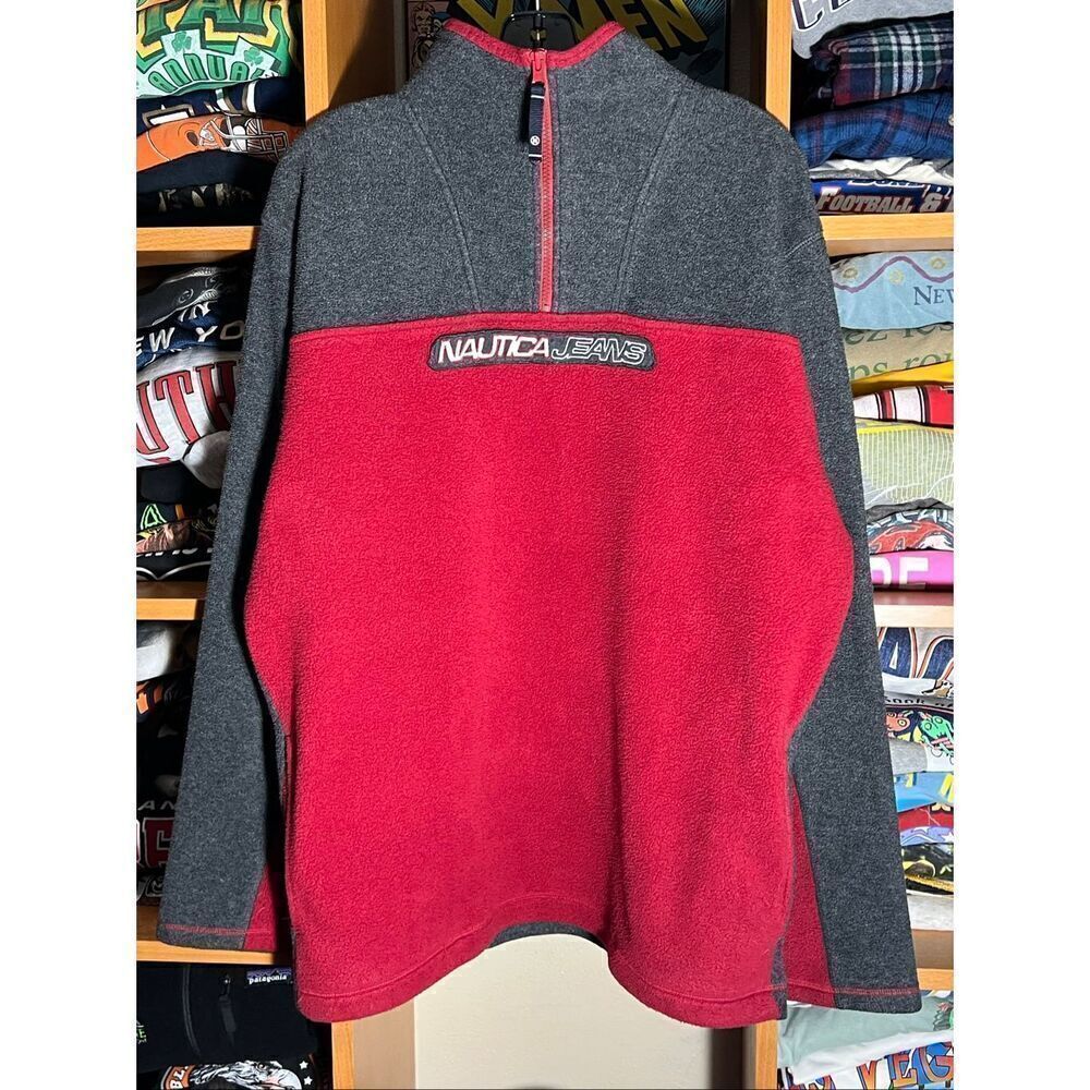 Vintage Nautica Fleece Quarter Zip Pullover Sweater